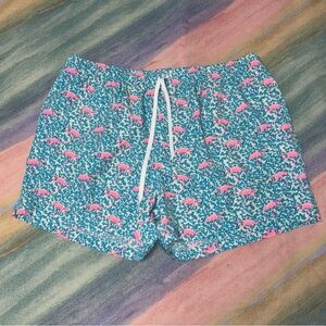 Chubbies Flamingos Swim Shorts Size 2XL  Blue Print 4” inseam